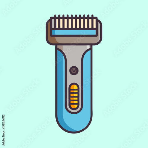Electric trimmer illustration with cartoon style design on a light background