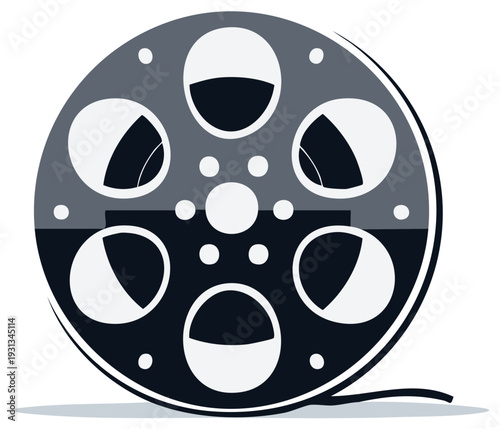 Abstract illustration of a film reel, cinema and movie concept.