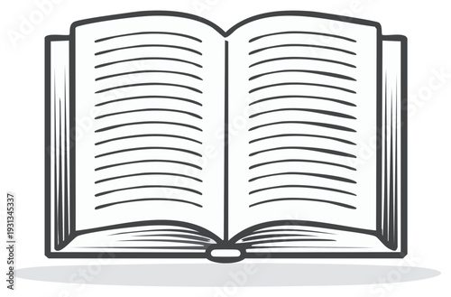 Open Book Vector Illustration, Reading, Knowledge Concept