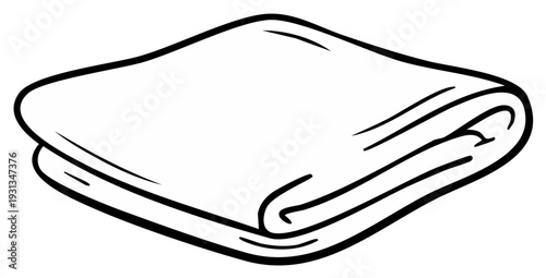 Simple Folded Fabric Outline Illustration Clean Minimalist Textile Art