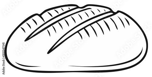 Freshly Baked Artisan Bread Loaf Illustration