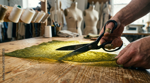 Tailor Cutting Sustainable Algae Bio-Leather with Metal Shears