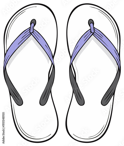 Pair of flip flops vector illustration