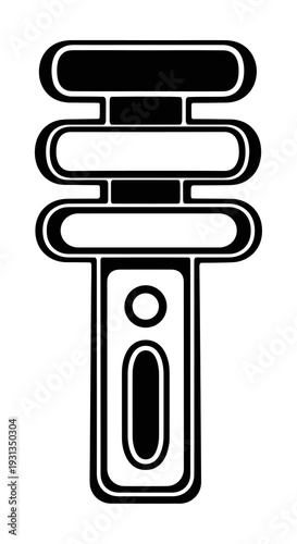Stylized Hieroglyph Totem Symbol Isolated on White Background, a Creative Graphic Element for Modern Design Projects, Ideal for Ancient History, Spirituality, New Age Practices, Alchemy, and Mythologi
