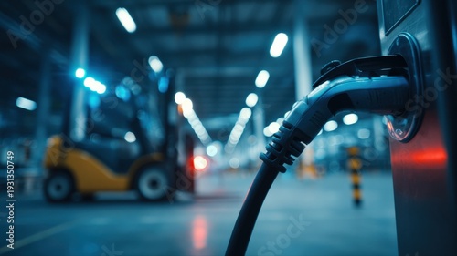 Wallpaper Mural Electric Vehicle Charging Station in Industrial Setting, Powering Forklift, Sustainable Energy, Future Transportation Torontodigital.ca