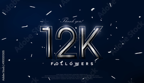 Blue silver design for greeting to 12k followers celebration.