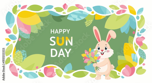 easter card with bunny