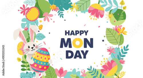 easter greeting card with eggs  Written Mon day 
With good Design .