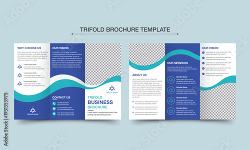 Trifold brochure design template for any business