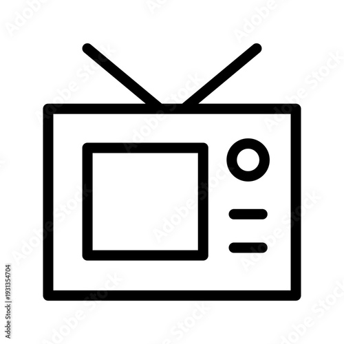 Modern Television icon for home entertainment, media and electronic display design