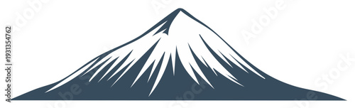 Abstract mountain illustration representing nature and adventure, minimal style graphic element