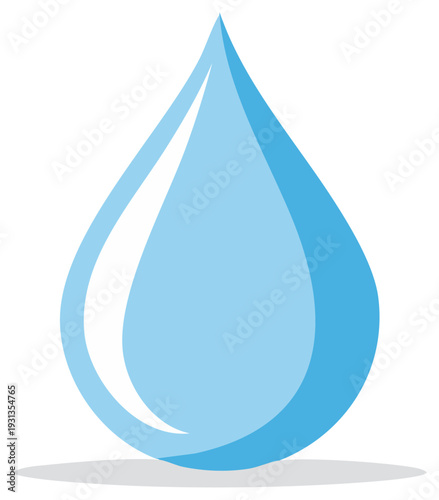 Stylized Water Drop, Light Blue Liquid, Freshwater Resource, Clean Hydration, Purity Concept