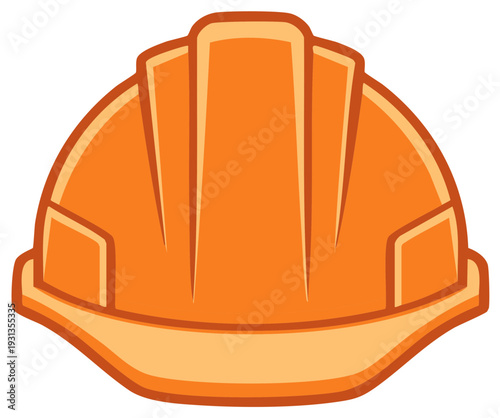 Orange construction hard hat protective headwear for safety on site