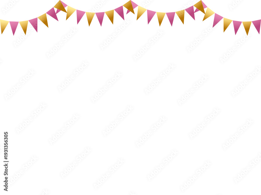 Obraz premium ガーランド三角、曲線、m金3ピンクF3