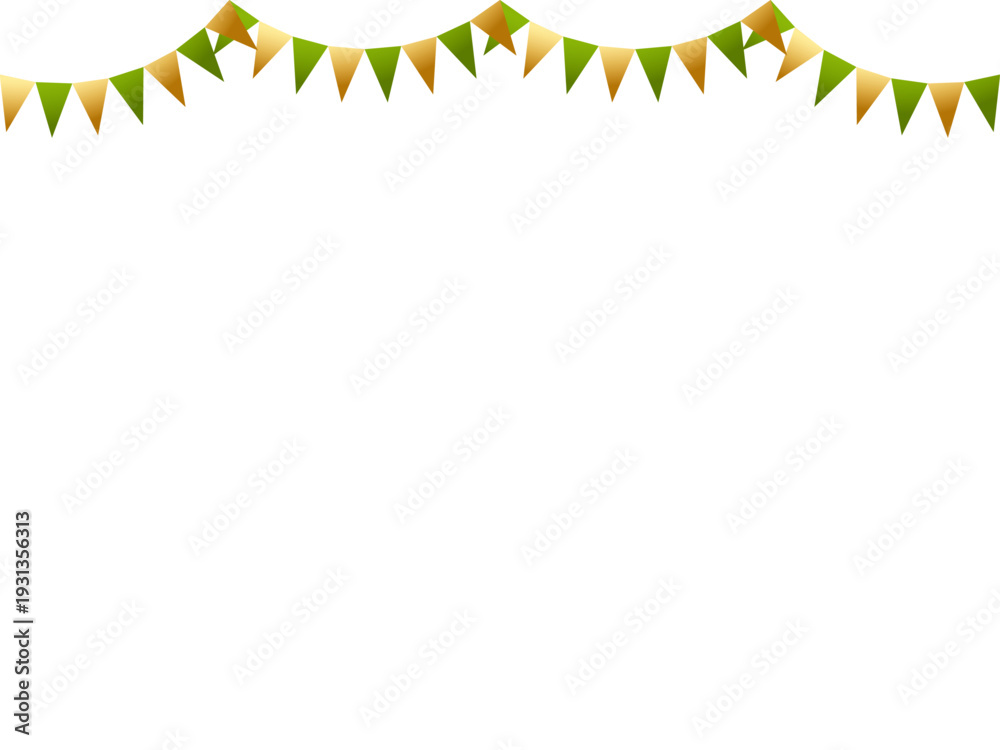 Obraz premium ガーランド三角、曲線、m金4黄緑F3