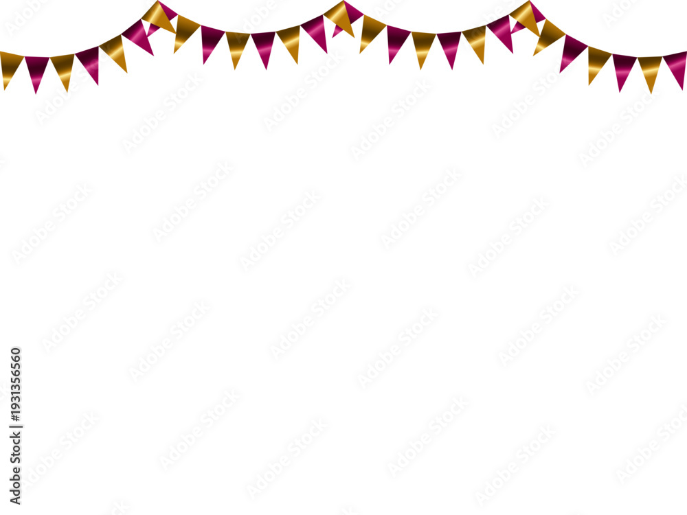 Obraz premium ガーランド三角、曲線、金12マゼンタF3