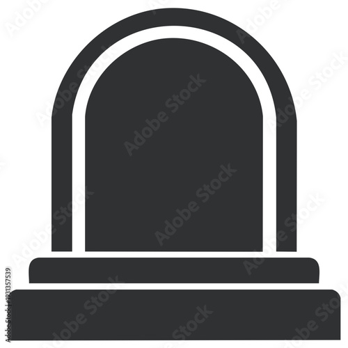 Minimalist Tombstone Icon Gravestone Symbol for Death and Remembrance