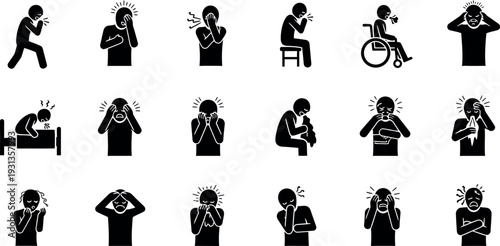 Health and wellness icons for medical and fitness concepts