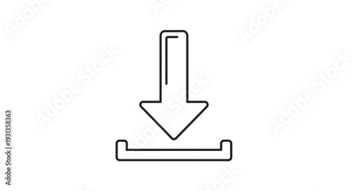 Download icon with arrow pointing down into a tray.
