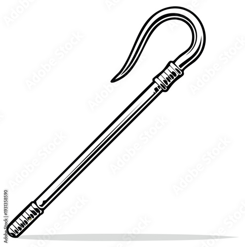 Stylized Egyptian Crook and Flail Symbol of Pharaoh Authority and Power