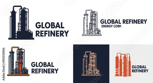 Global Refinery Logo Designs Industrial Energy Corporation.