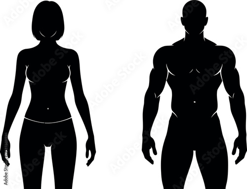 Human anatomy and health concepts for male and female bodies