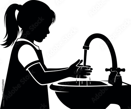 Promoting healthy habits a young girl washing her hands for optimal health