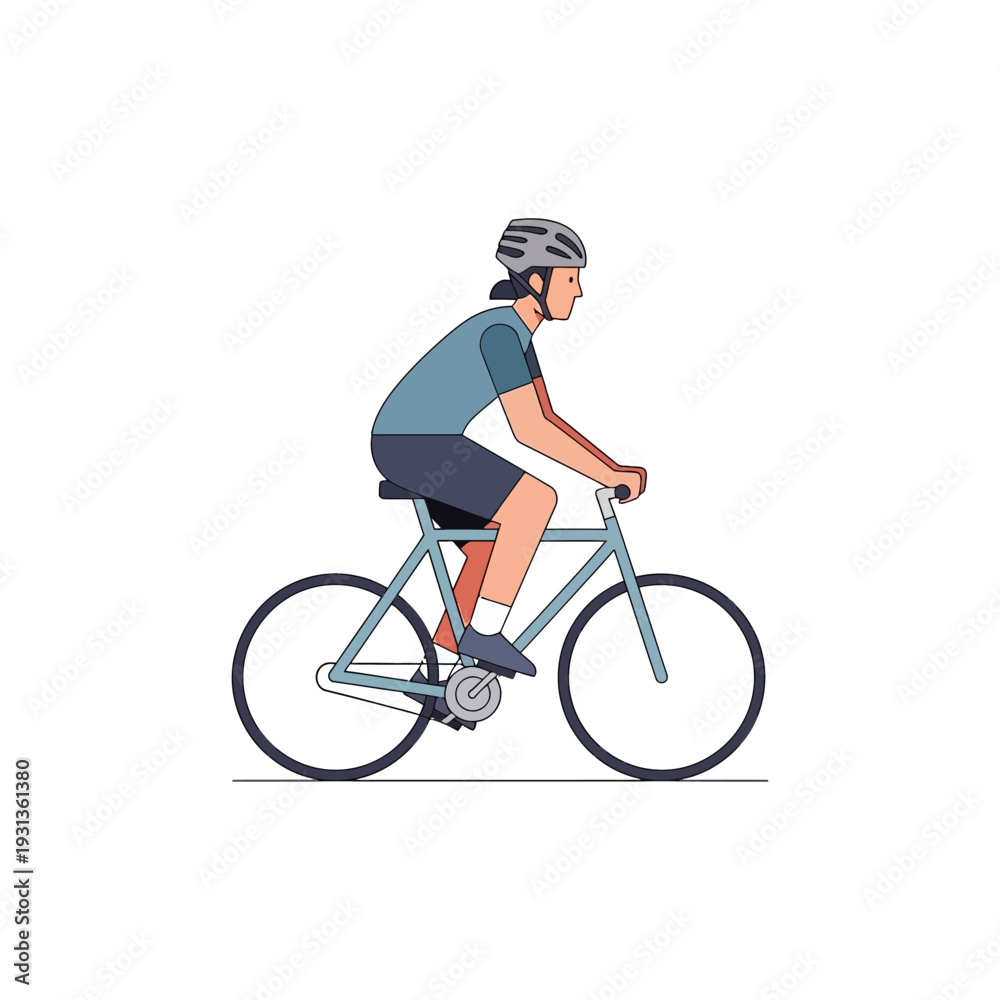 Obraz premium Cyclist Riding Bicycle Sports Journey Commercial Art