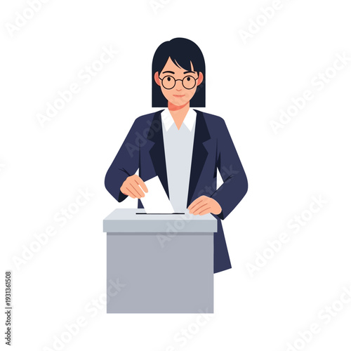 Voting Woman Ballot Box Commercial