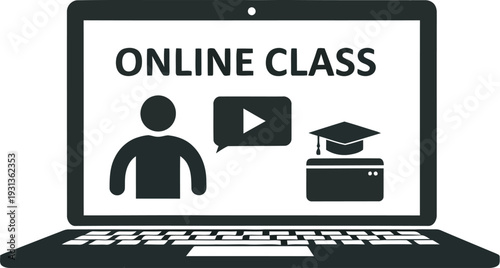 online class education learning video tutorial laptop