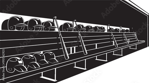 Elephants sitting on bleachers in a stadium illustration black