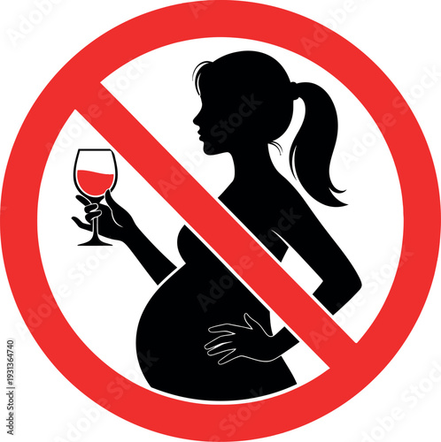 No alcohol for pregnant women health warning sign