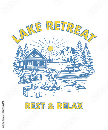 Lake Retreat Outdoor T-shirt Design