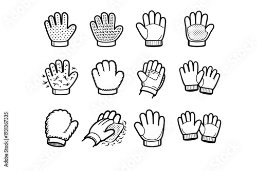 Hair flexible icon pet tool fabric material form vector glove remover microfiber