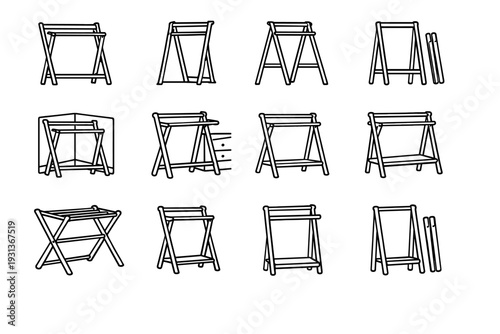 Support usage clothes icon foldable functional option silhouette geometry vector compact outline