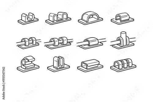 Icon wall plastic minimalist cable vector clip base lightweight minimal clear organizer