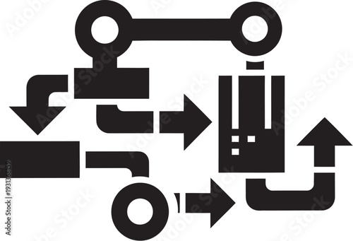 black robotic arm workflow process automation