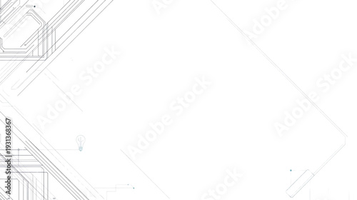 Circuit Board Pattern Illustration with Futuristic Light Bulb Design