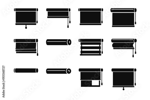 Icon blinds solid vector compact icons cover interior system window mechanism roller