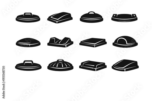 Exterior protection icon generation environmental cover lid outdoor vector resilient geometry simple