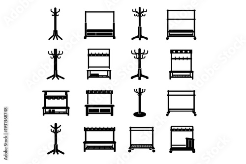 Simple hook robust rack metal sturdy reliability generation icon coat image vector