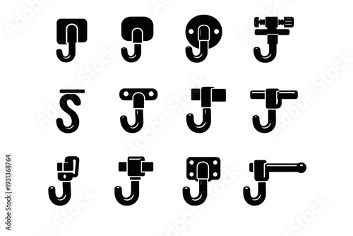 Simple durability build generation hardware image interior resilient vector icon umbrella hanger