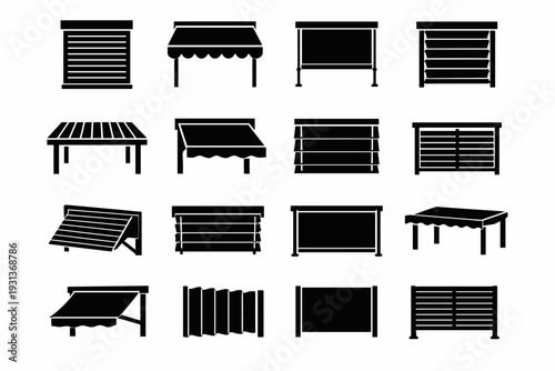 Shade icon shades cover blinds privacy vector icons terrace outdoor window control