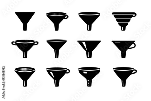 Aid element form utility generation funnel simple vector cooking contemporary interior icon