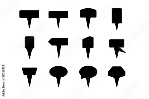 Plant simple image generation stake vector gardening label shape icon care filled