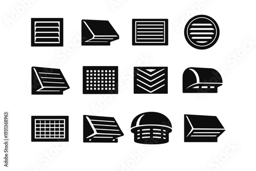 Vector icon mounting image construction building design wall utility vent outdoor simple