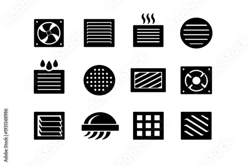 Generation exhaust clean simple icon hygiene humidity image form control bathroom vector