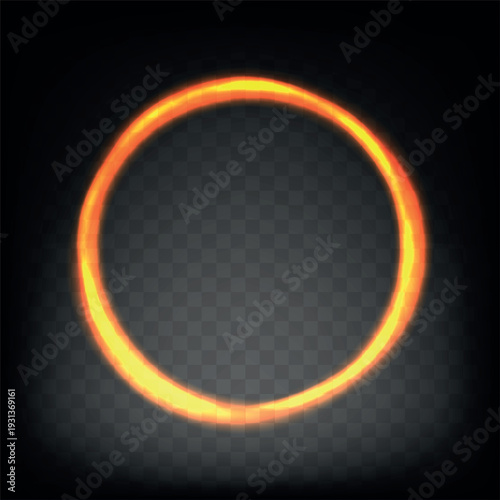 Annular solar eclipse with vibrant orange glow