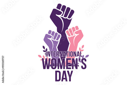 International women's day unity fist logo