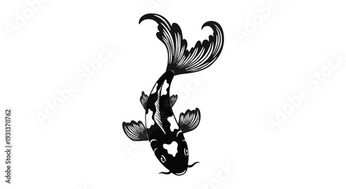 Monochrome Silhouette Icon of Dapper Penguin in Tuxedo and Top Hat Celebrating Victory, Holding Candy Cane in Trophy Cup on White Background